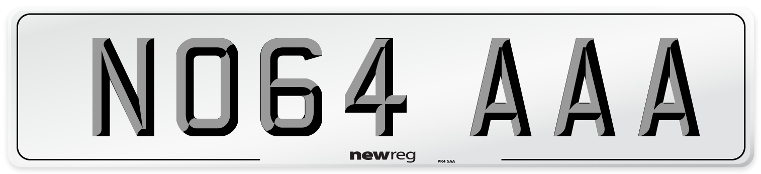 NO64 AAA Number Plate from New Reg